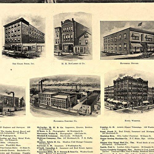 Aero view of Haverhill, Massachusetts by Fowler & Downs, 1914