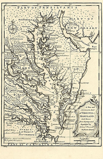 A new and accurate map of Virginia & Maryland, 1752