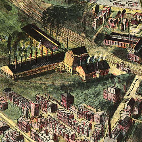 Bird's eye view of Cumberland, Maryland, 1906