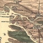 Birds eye view of Maryland and Virginia, 1861