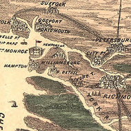 Birds eye view of Maryland and Virginia, 1861