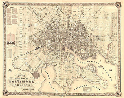 Plan of the city of Baltimore, Maryland, 1851