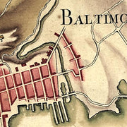 Ville, port, et rade de Baltimore dans le Maryland, 1781
