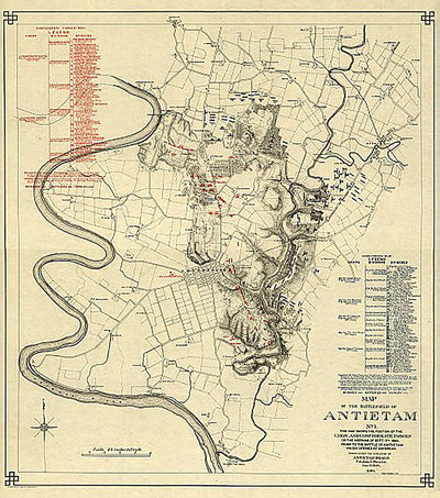 Map of the battlefield of Antietam