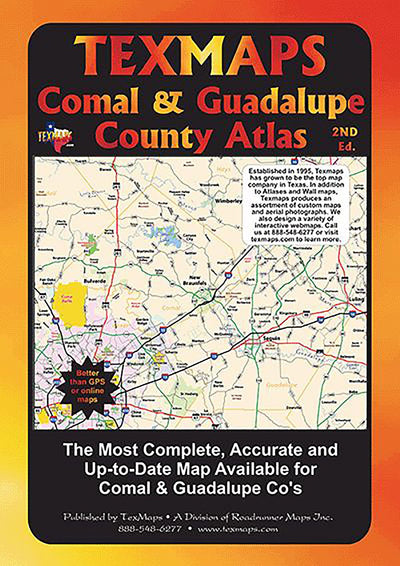 Comal & Guadalupe County Atlas by Texmaps, 2nd Ed. 2015