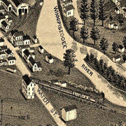Bird's eye view of Laconia, New Hampshire by Beck & Pauli, 1883