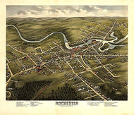 Bird's eye view of Rochester, New Hampshire by J. J. Stoner, 1877