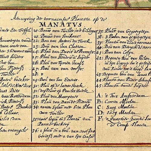 Manatvs gelegen op de Noot [sic] Riuier by Joan Vinckeboons, 1639