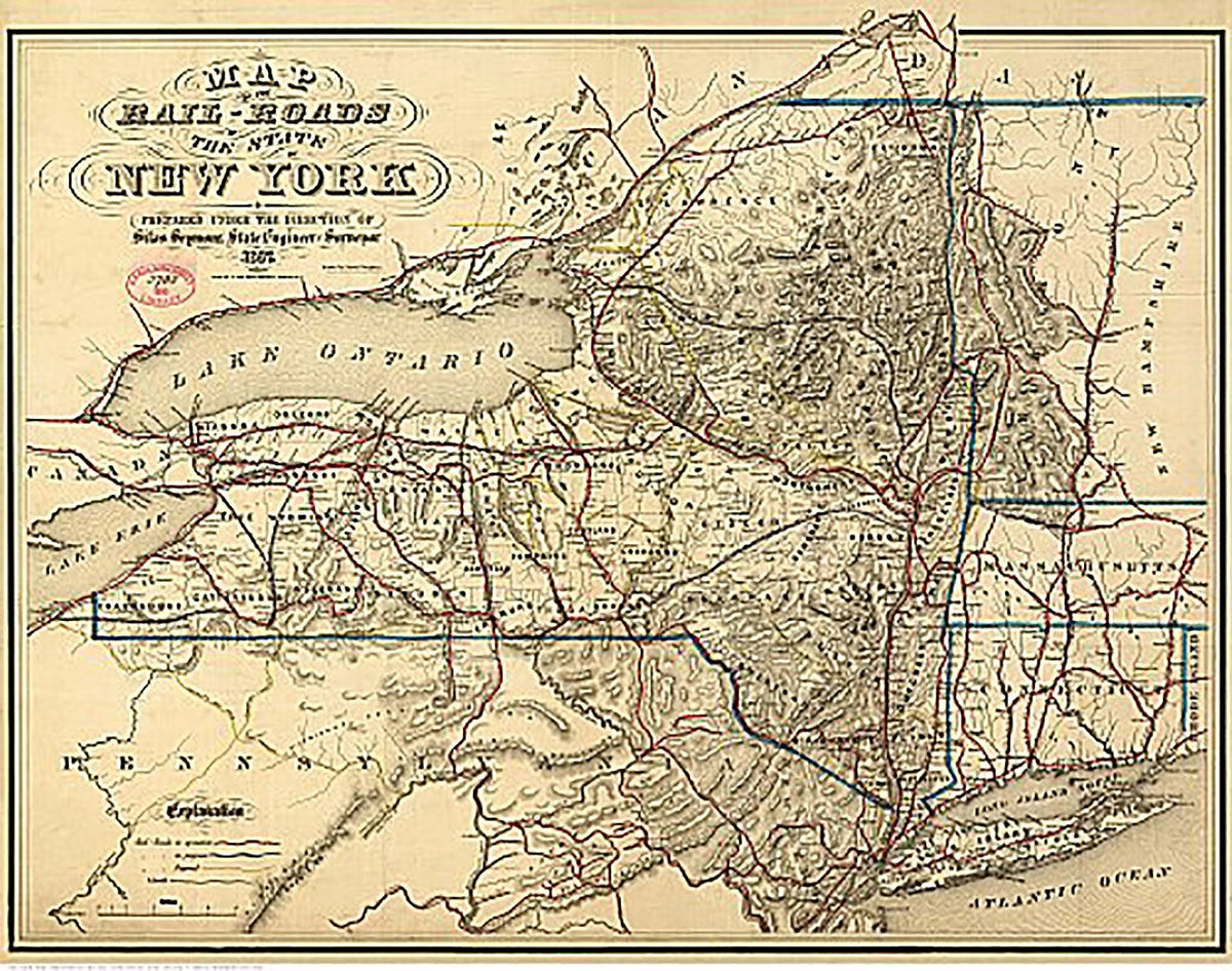 Map of the rail-roads of the state of New York, 1857