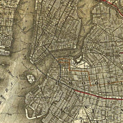 Map of New York City, Brooklyn, and vicinity showing surface & elevated railroads... 1885