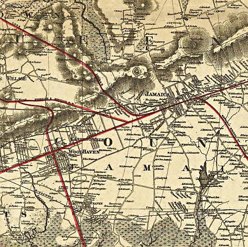 Map of New York City, Brooklyn, and vicinity showing surface & elevated railroads... 1885