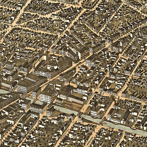 Utica, New York by H. Brosius, 1873