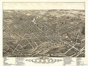 Panoramic view of Akron, Ohio by Beck & Pauli, 1882
