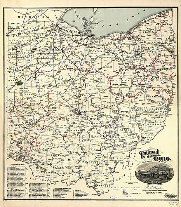 Railroad map of Ohio, 1898
