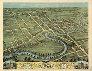 Bird's eye view of Warren, Ohio by A. Ruger, 1870