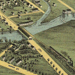 Bird's eye view of Warren, Ohio by A. Ruger, 1870