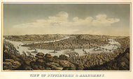 View of Pittsburgh & Allegheny by Otto Krebs, 1874