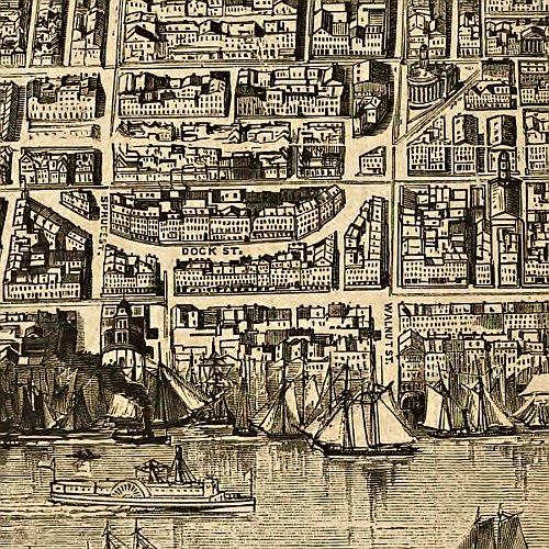 Bird's eye view of Philadelphia from sketches by Theodore R. Davis, 1872