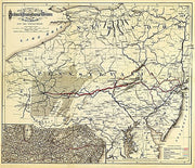 Map showing the Seaboard, Pennsylvania and Western Railroad and its connections by G.W. & C.B. Colton & Co., 1884