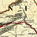 Map showing the Seaboard, Pennsylvania and Western Railroad and its connections by G.W. & C.B. Colton & Co., 1884