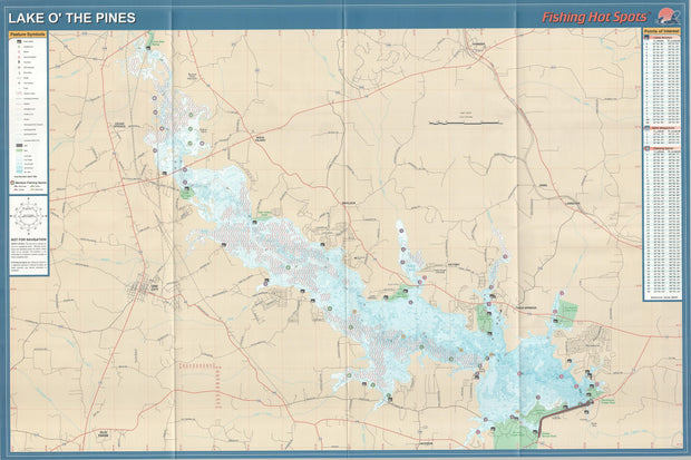Lake O' the Pines fishing map
