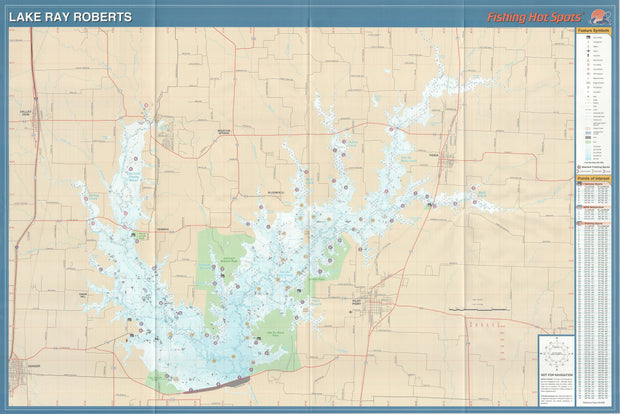 Ray Roberts Lake fishing map – Texas Map Store
