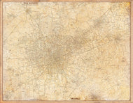 San Antonio Regional Area Major Arterial Wall Map - Antiqued Version
