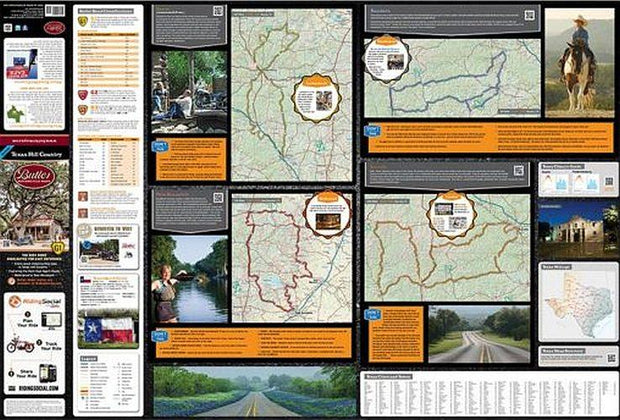 Texas Hill Country Motorcycle Map by Butler Maps