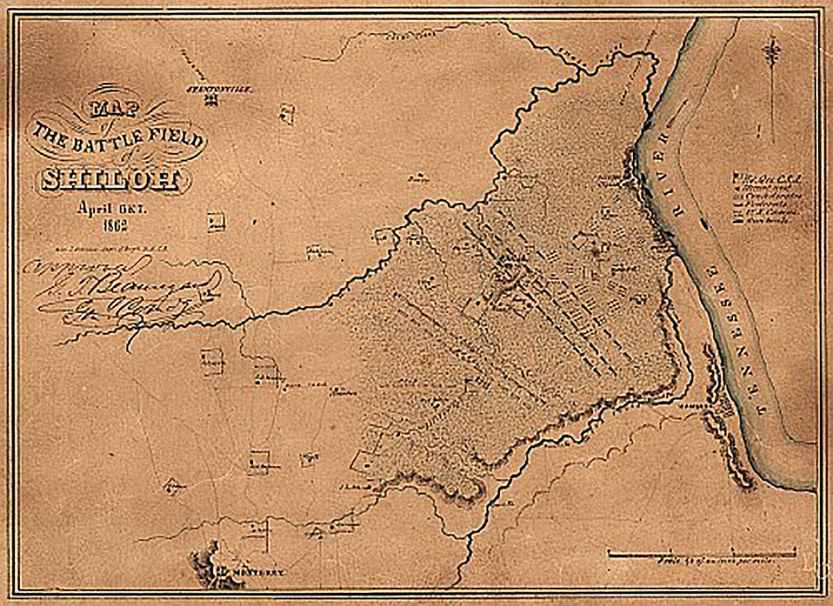 Map of the battle field of Shiloh, April 6 & 7, 1862 by L??on J. Fr??maux, Capt. of Engrs. P.A.C.S.