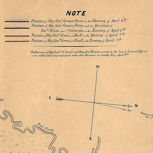 Map of the field of Shiloh, near Pittsburgh Landing, Tenn. on the 6th and 7th of April 1862