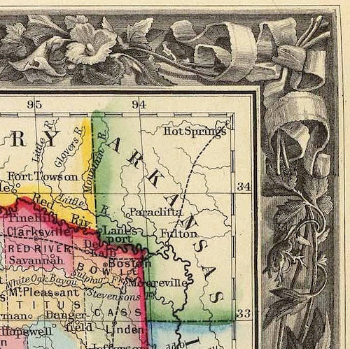 1860 Pre-Civil War County Map of Texas by S.A. Mitchell