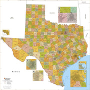 Texas Zip Code Map with Counties