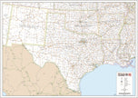South-Central US Wall Map by Texas Map Store
