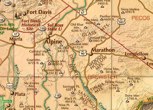 Antique Style Texas Wall Map