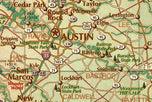 Antique Style Texas Wall Map