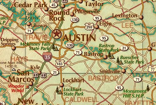 Antique Style Texas Wall Map