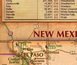Antique Style Texas Wall Map
