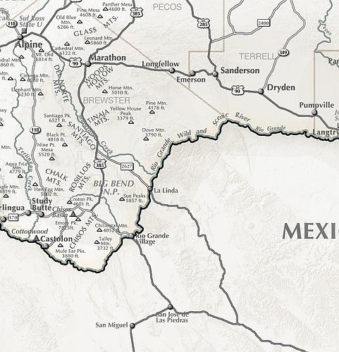 Texas Rustic Wall Map