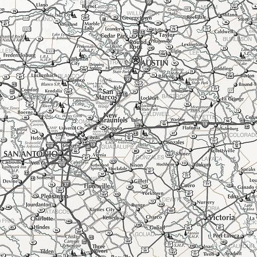 Texas Rustic Wall Map