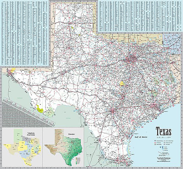 Texas Executive Wall Map by Texas Map Store