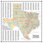 Texas County Town Wall Map