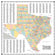 Texas County Town Wall Map