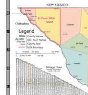 Texas County Town Wall Map