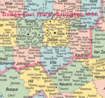 Texas County Town Wall Map