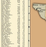 Texas Ranch Style County Town Wall Map