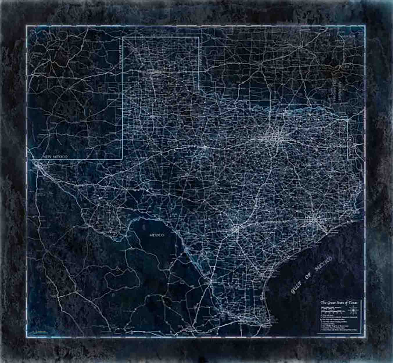 Stellar Texas Wall Map