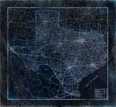 Stellar Texas Wall Map