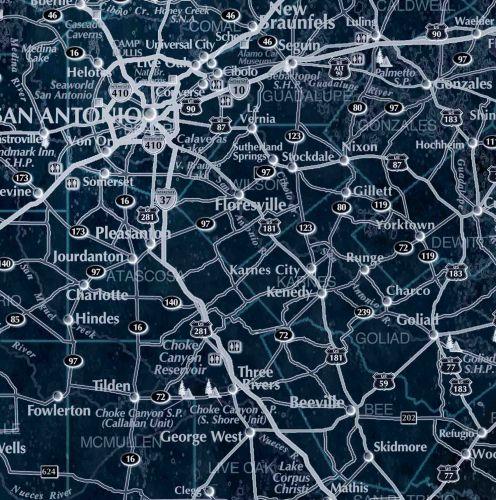 Stellar Texas Wall Map