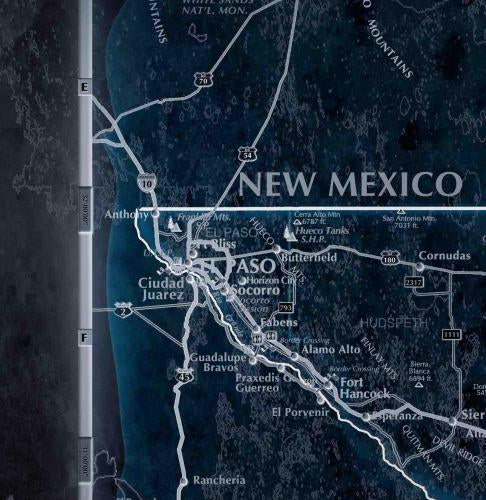 Stellar Texas Wall Map