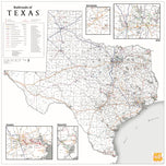 Railroads of Texas Wall Map